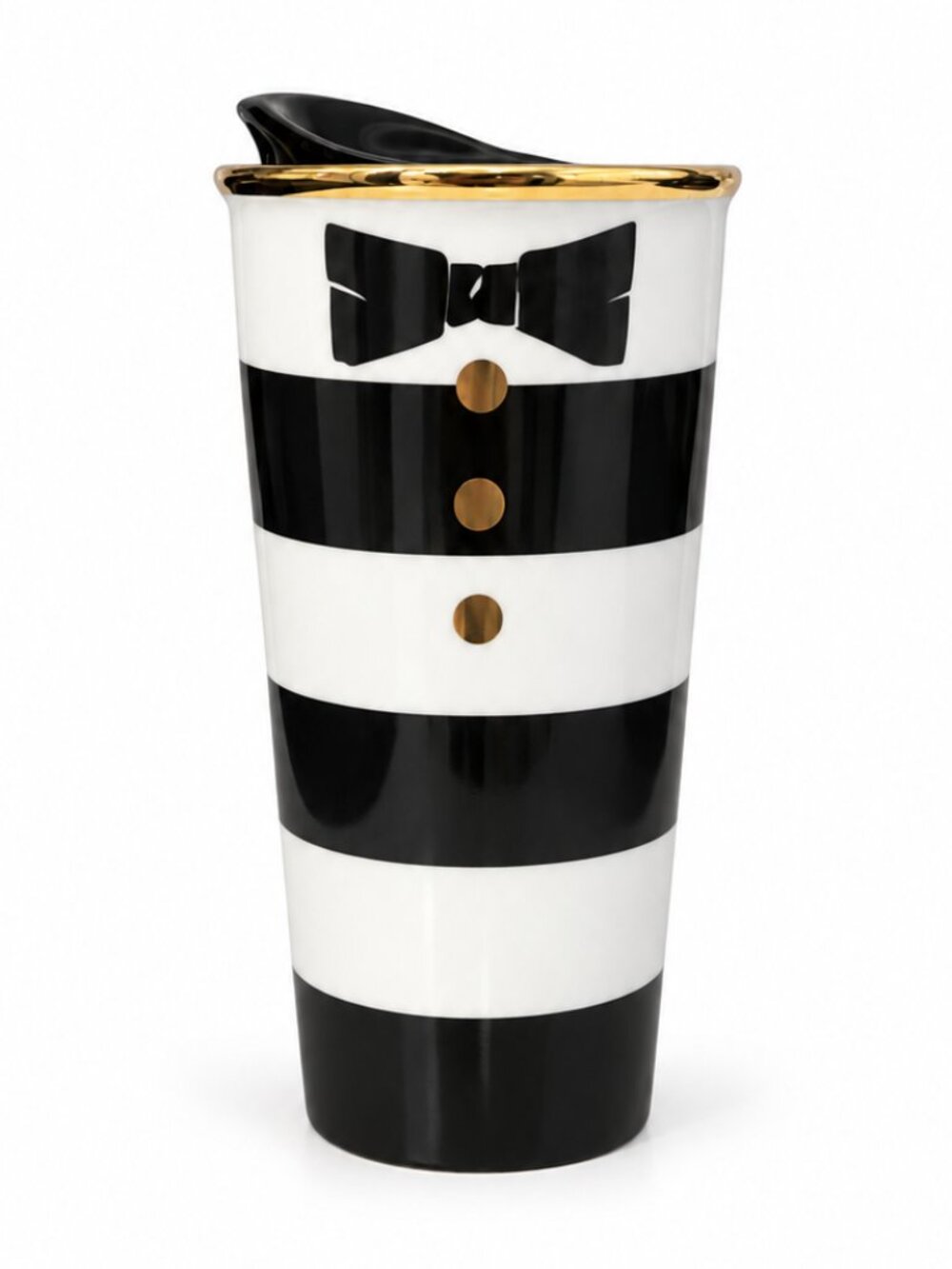 Starbucks Alice + Olivia Stacey Bendet Tuxedo Ceramic Travel Tumbler 12 oz